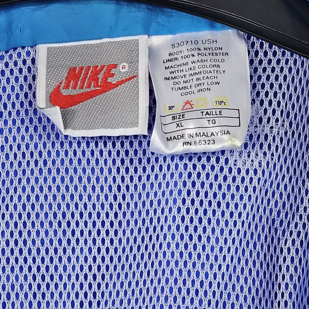 Nike Vintage Windbreaker Jacket Men's XL Blue Spell Out Swoosh NCAA - Picture 5 of 16